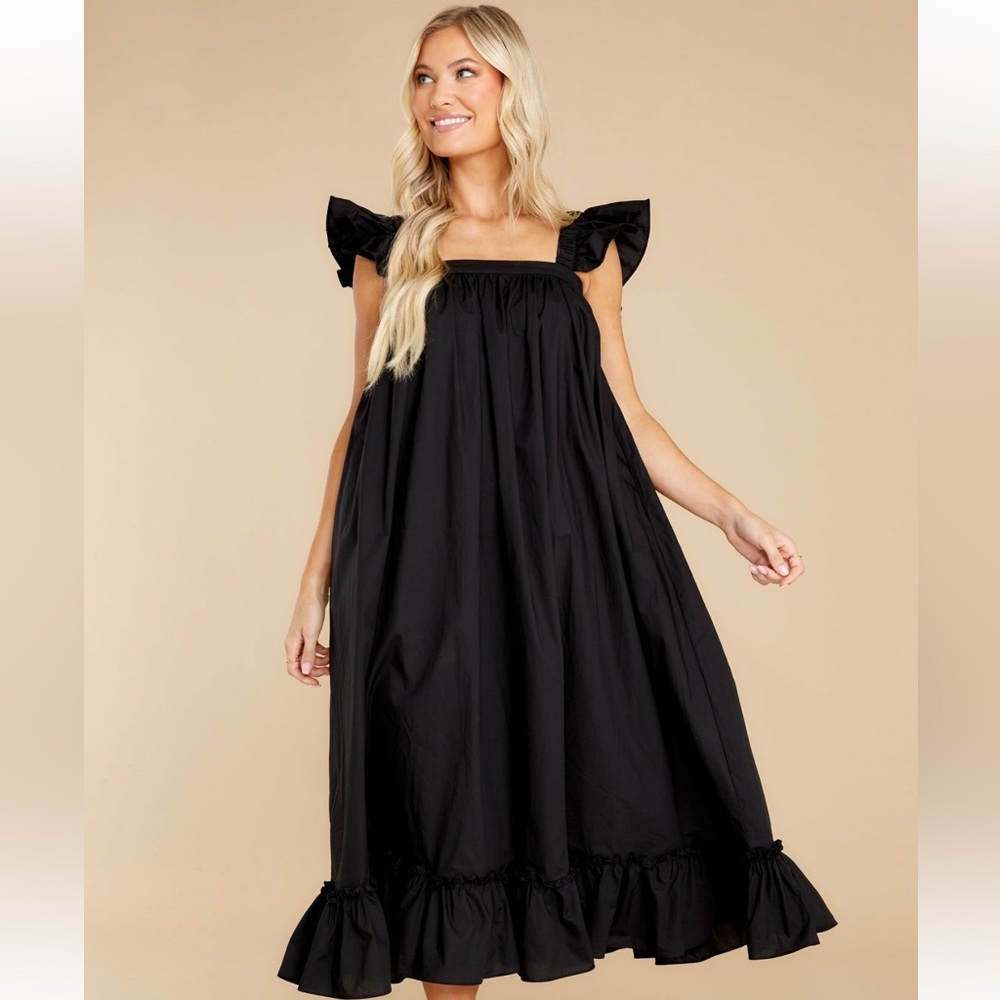Red Dress Boutique- Black Midi Dress- Size Large